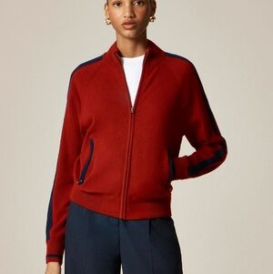 J Crew Cashmere full-zip track jacket CM708 Size XS NWT *Flaw
